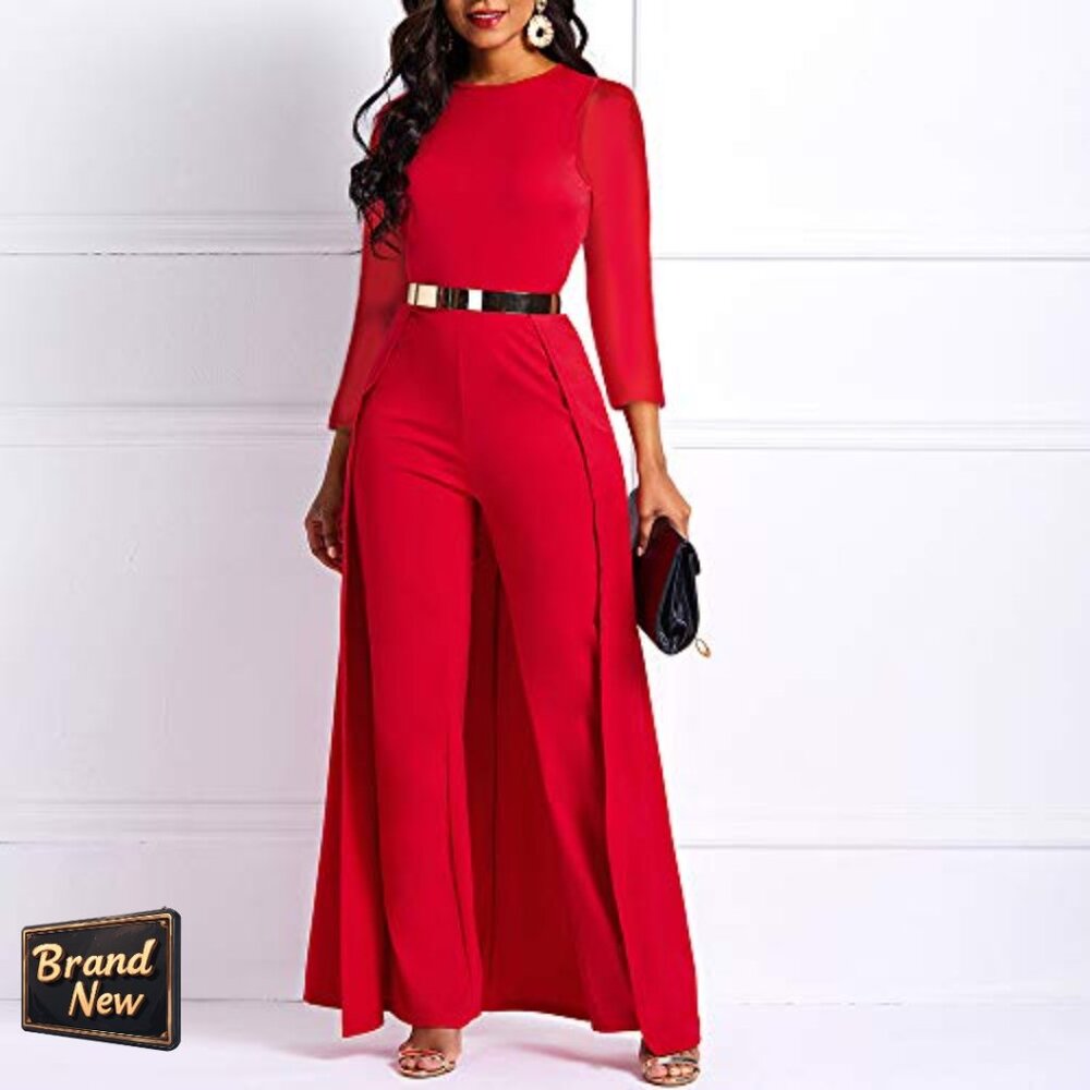 Patchwork Overlay Embellished High-Waist Jumpsuit… - image 2